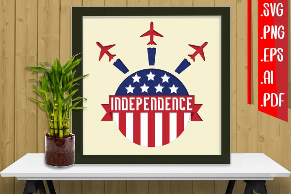 4th of July Layered Papercut 8 Svg Eps Ai Png Pdf on Sale