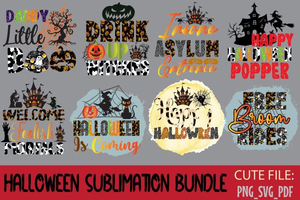 Halloween Sublimation Bundle, Halloween Cut File Bundle, , Halloween Cut File Bundle, Halloween quote SVG Set, Halloween Svg Bundle, Halloween Retro Sublimation SVG Bundle Online now