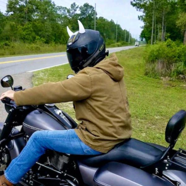 Large Horns White - Motorcycle Helmet Accessory For Discount - Image 2